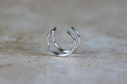 Double Bar Ear Cuff Sterling Silver