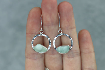 Welsh Sea Glass Geometric Earrings