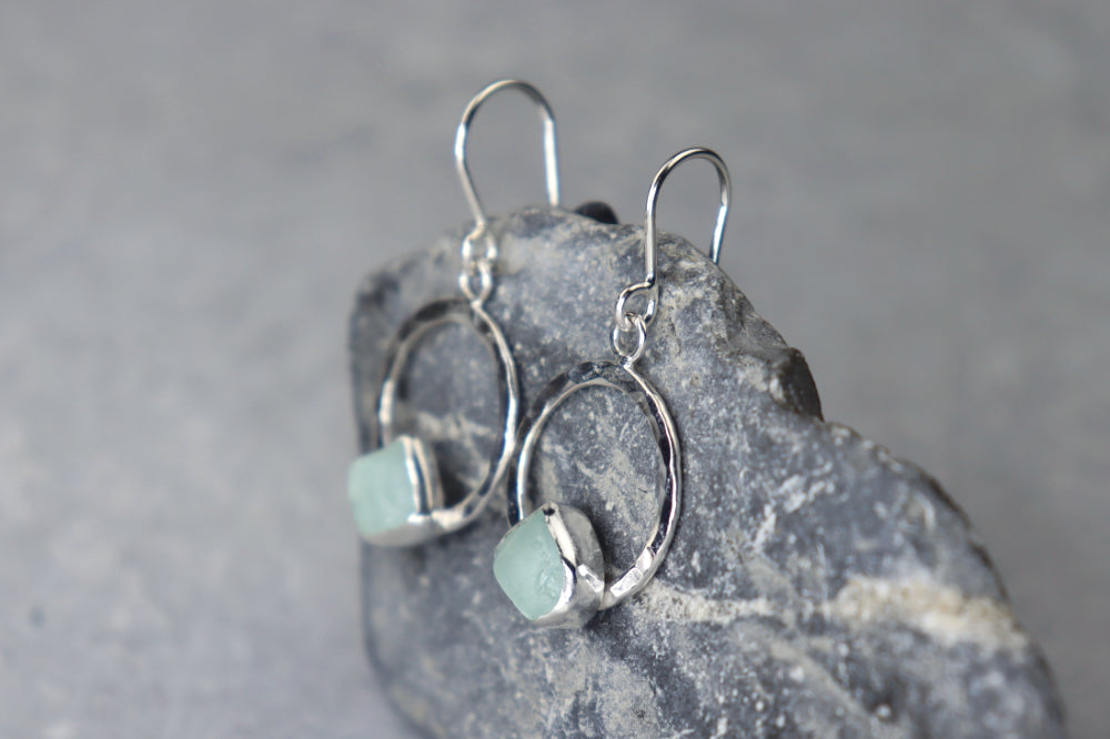 Welsh Sea Glass Geometric Earrings