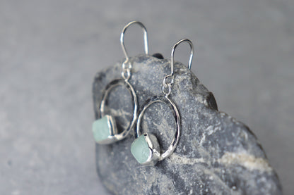 Welsh Sea Glass Geometric Earrings