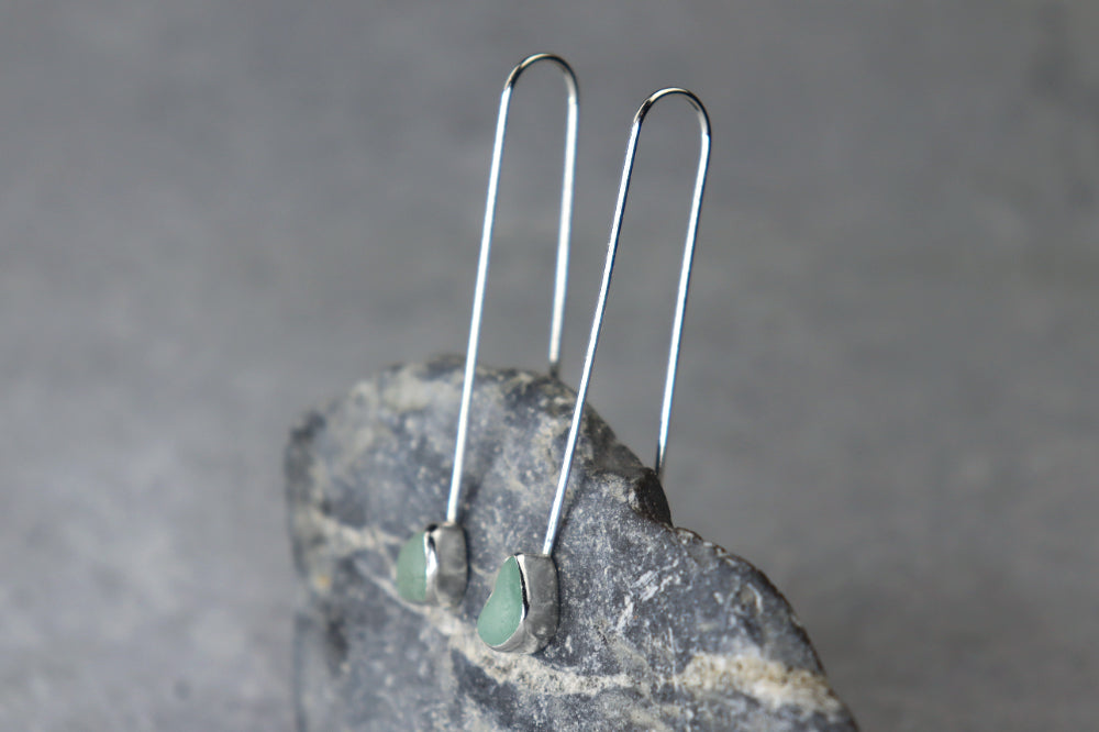 Welsh Sea Glass Drop Earrings