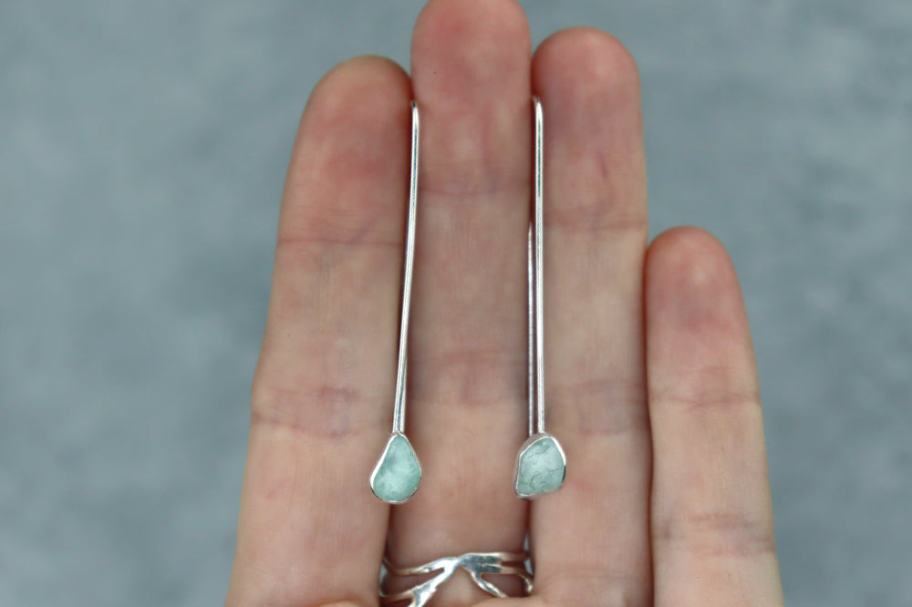 Welsh Sea Glass Drop Earrings