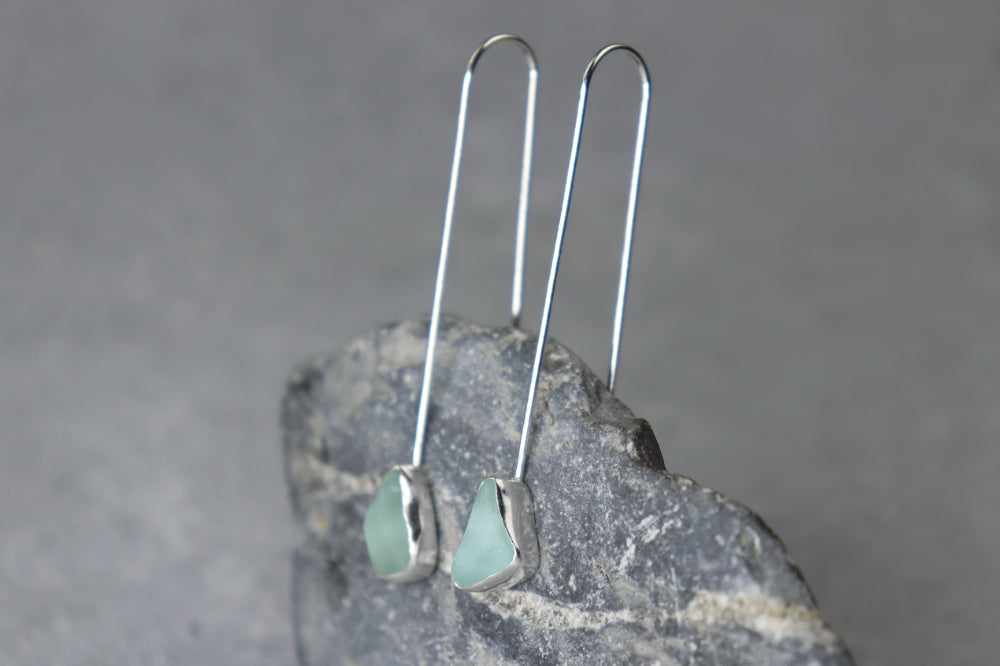 Welsh Sea Glass Drop Earrings
