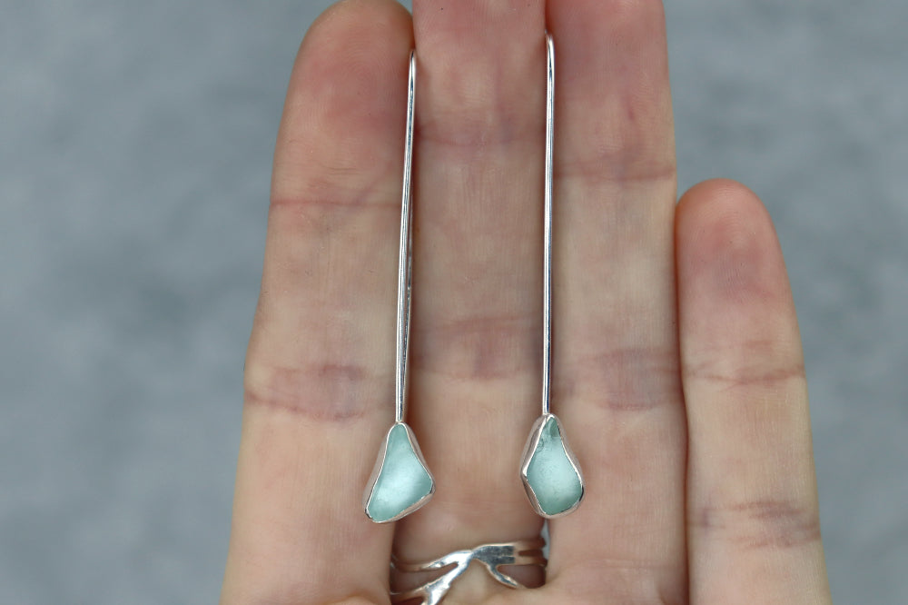 Welsh Sea Glass Drop Earrings