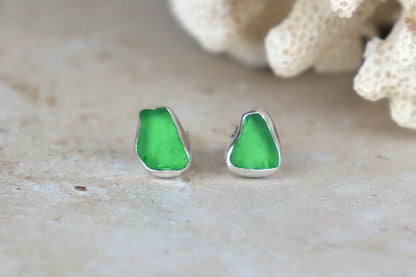 Welsh Sea Glass Stud Earrings