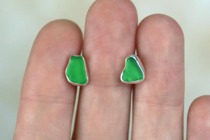 Welsh Sea Glass Stud Earrings