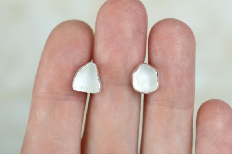 Welsh Sea Glass Stud Earrings