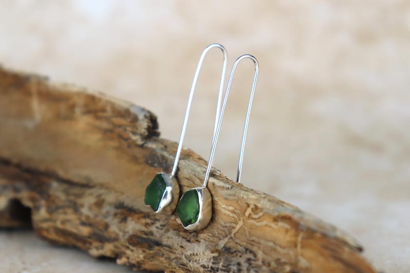 Welsh Sea Glass Drop Earrings