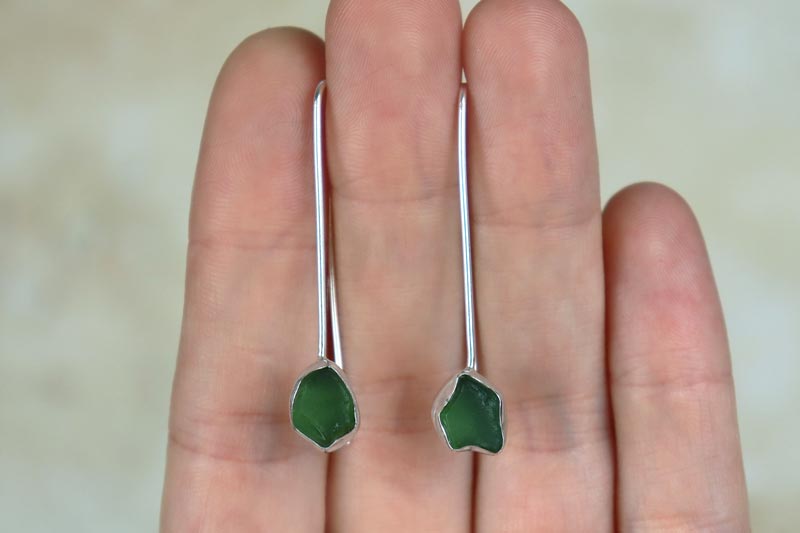 Welsh Sea Glass Drop Earrings