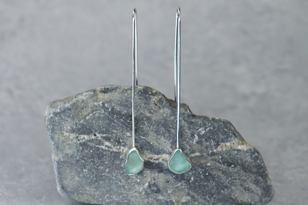 Welsh Sea Glass Drop Earrings