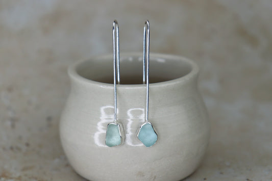 Welsh Sea Glass Drop Earrings