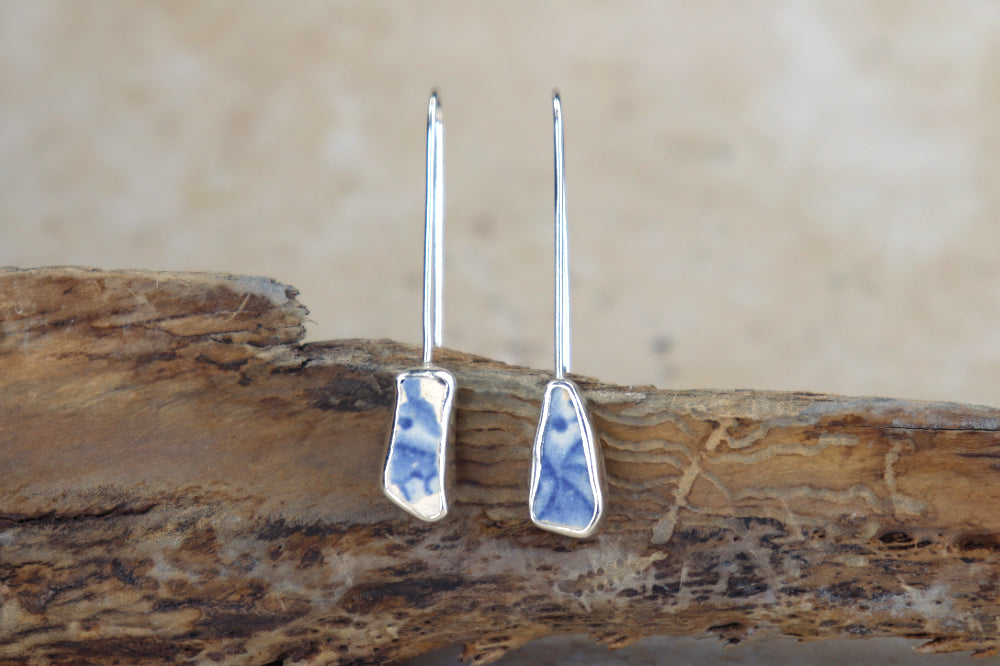 Welsh Sea Pottery Drop Earrings