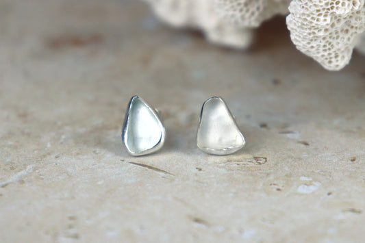 Welsh Sea Glass Stud Earrings