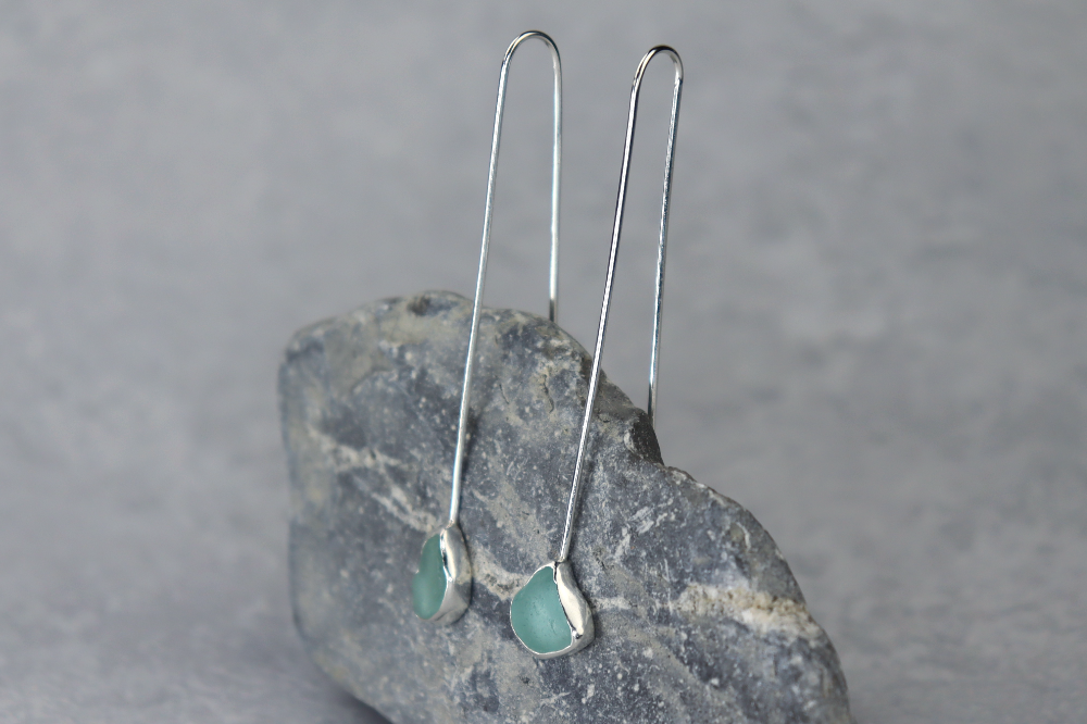 Welsh Sea Glass Drop Earrings