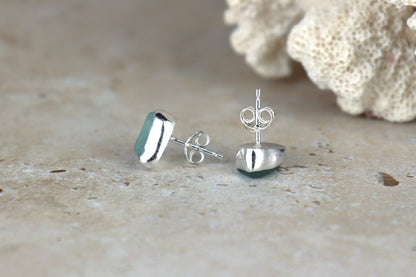 Welsh Sea Glass Stud Earrings