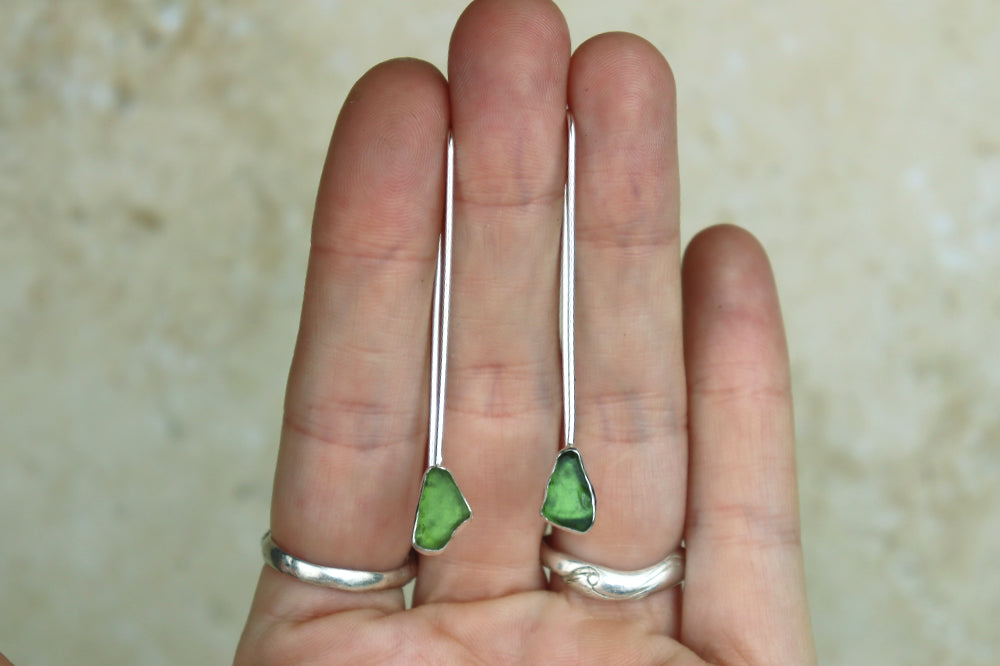 Welsh Sea Glass Drop Earrings