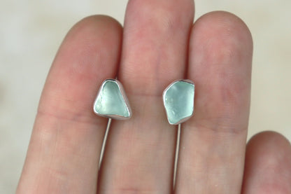 Welsh Sea Glass Stud Earrings