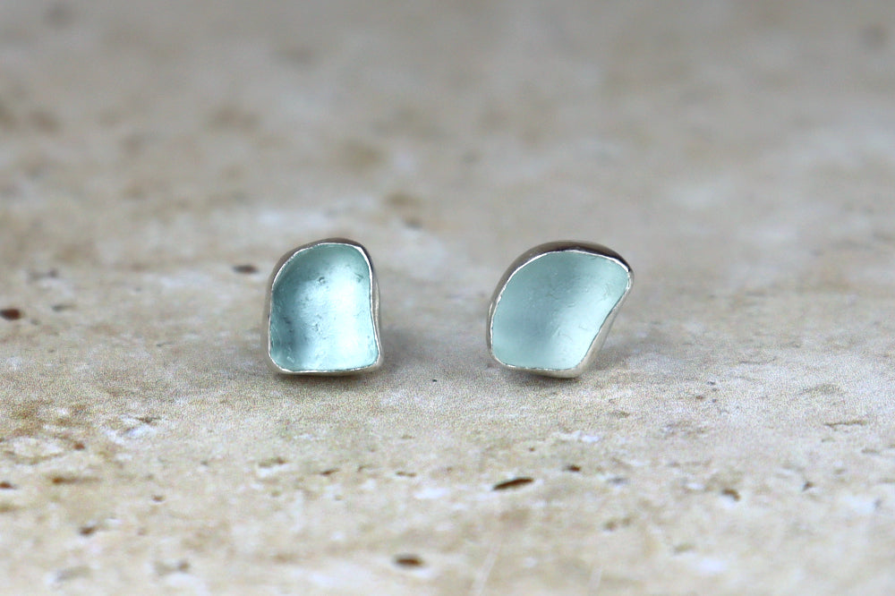 Welsh Sea Glass Stud Earrings