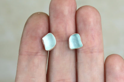 Welsh Sea Glass Stud Earrings