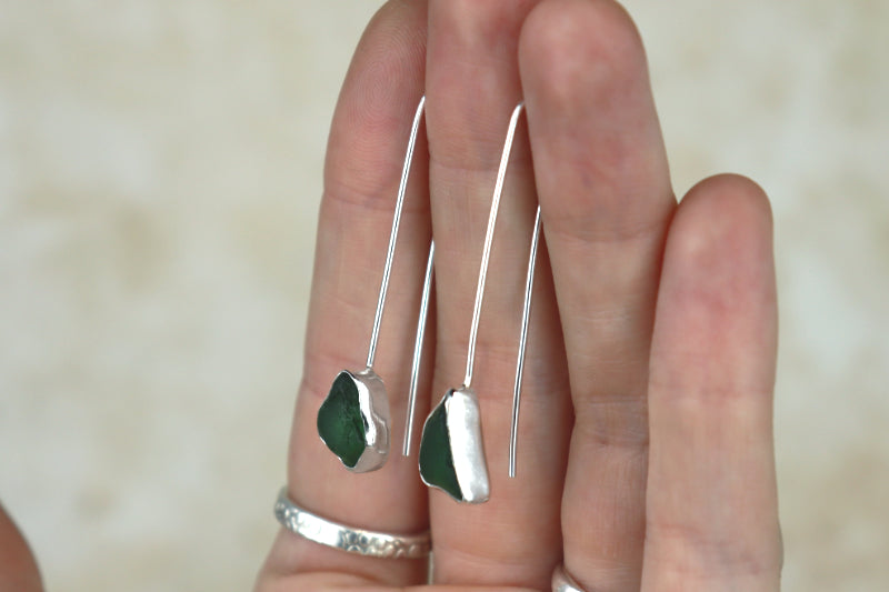 Welsh Sea Glass Drop Earrings