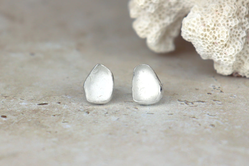 Welsh Sea Glass Stud Earrings