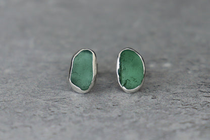 Welsh Sea Glass Stud Earrings