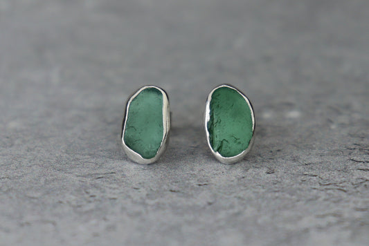 Welsh Sea Glass Stud Earrings