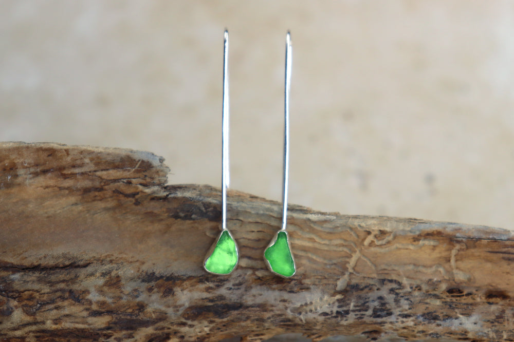 Welsh Sea Glass Drop Earrings