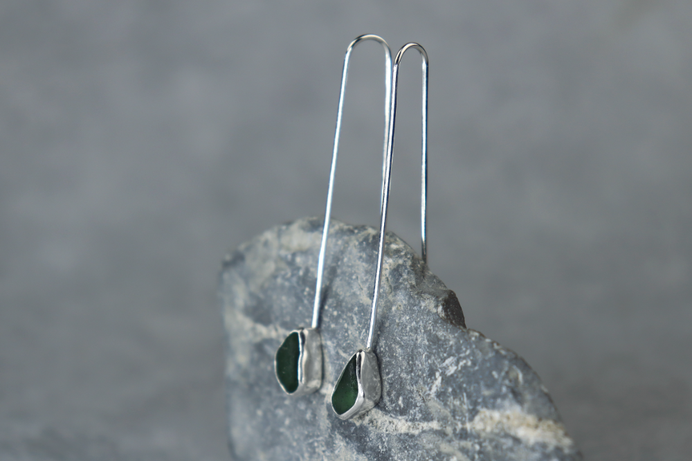 Welsh Sea Glass Drop Earrings