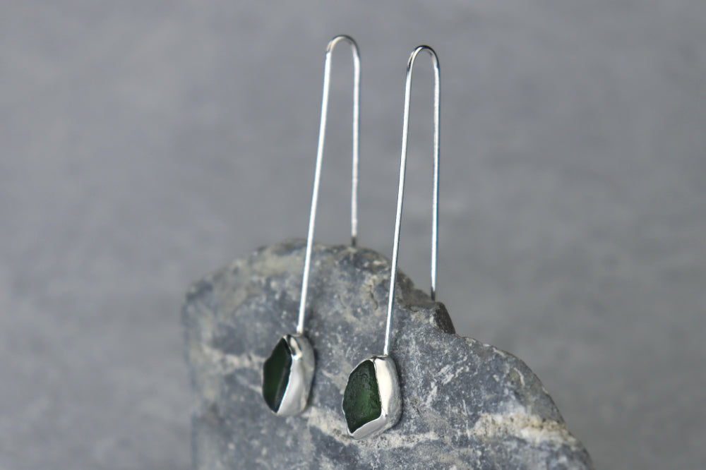 Welsh Sea Glass Drop Earrings