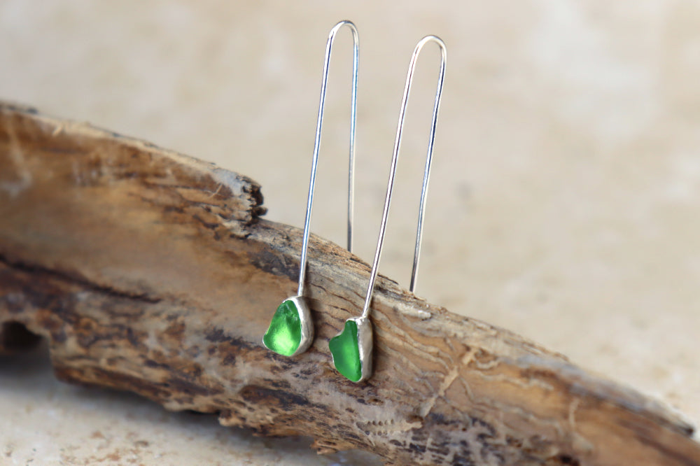 Welsh Sea Glass Drop Earrings