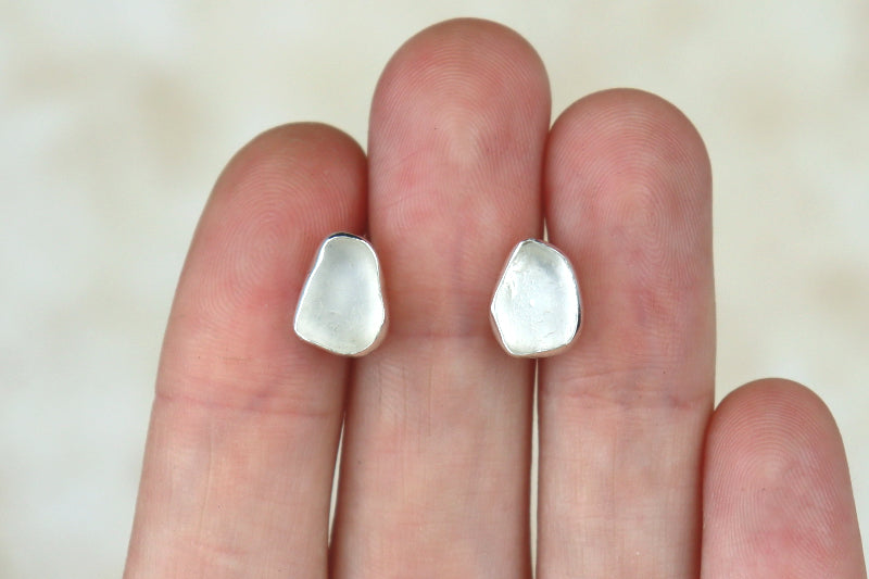 Welsh Sea Glass Stud Earrings