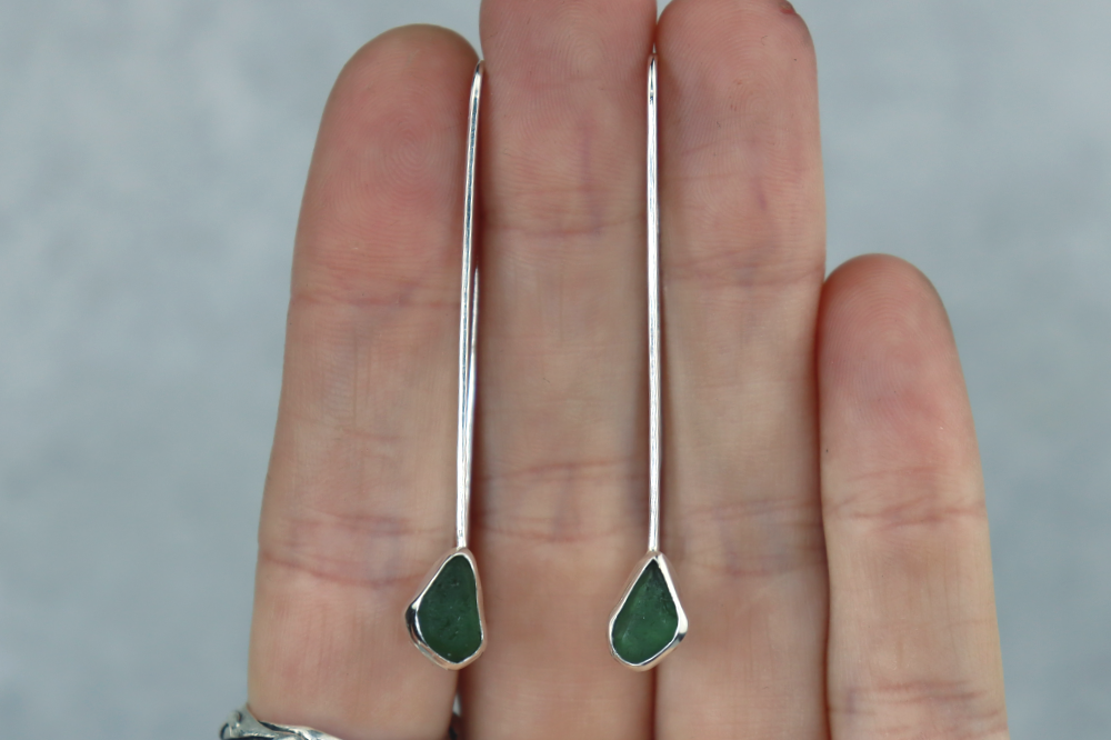 Welsh Sea Glass Drop Earrings