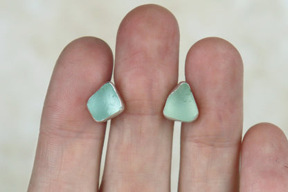 Welsh Sea Glass Stud Earrings