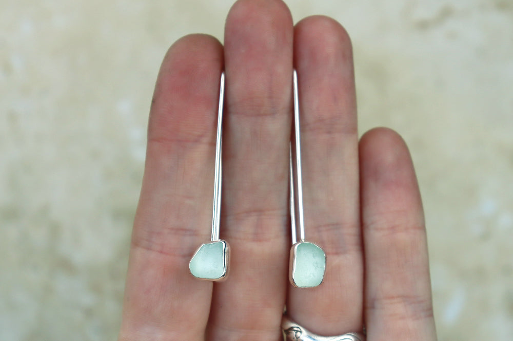 Welsh Sea Glass Drop Earrings