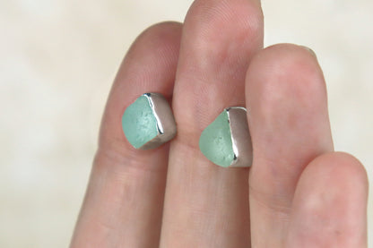 Welsh Sea Glass Stud Earrings