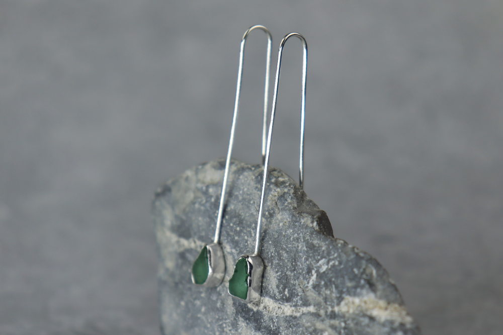 Welsh Sea Glass Drop Earrings