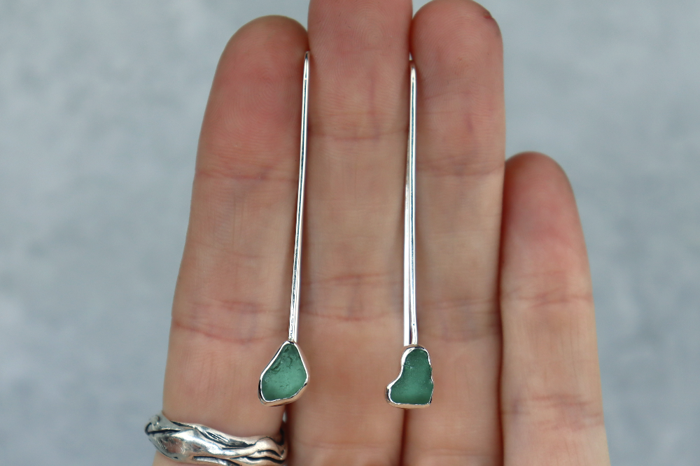 Welsh Sea Glass Drop Earrings