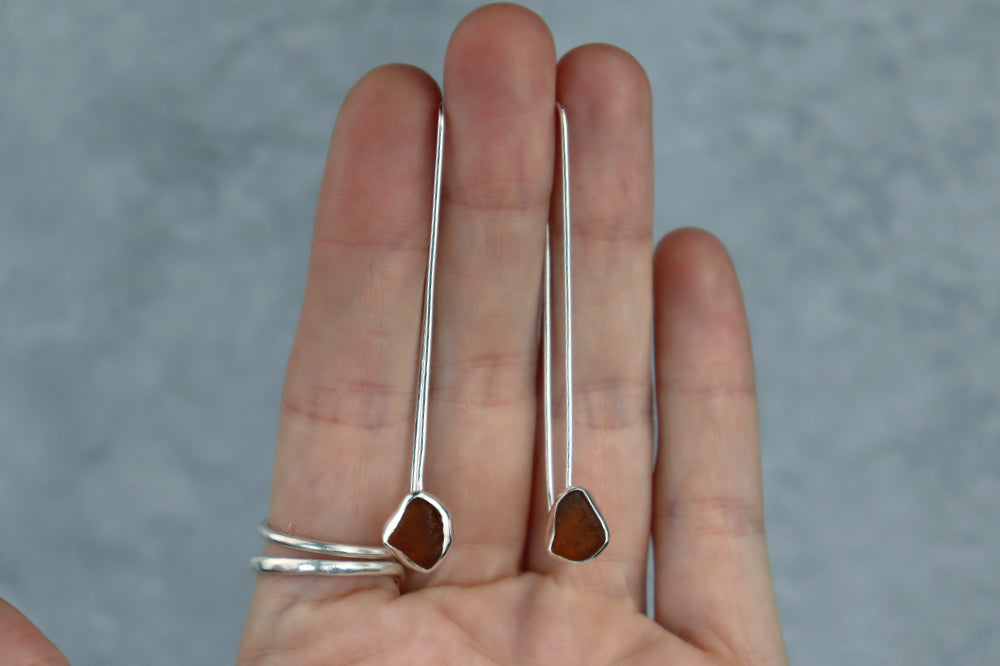 Welsh Sea Glass Drop Earrings