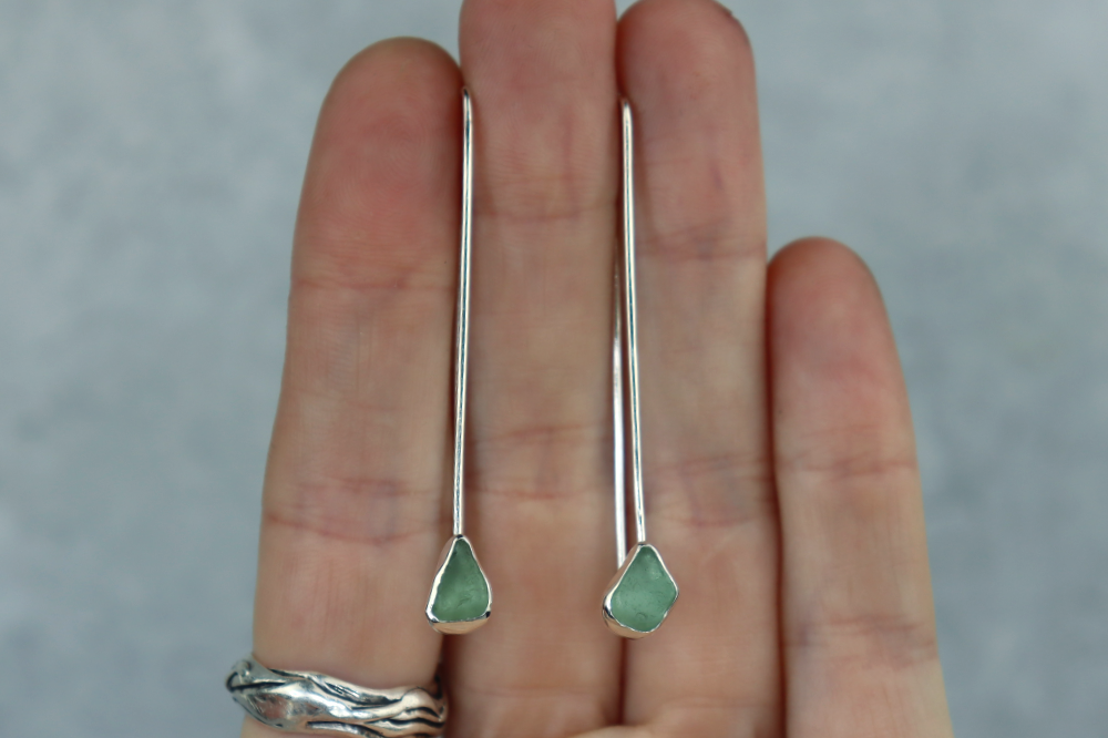 Welsh Sea Glass Drop Earrings