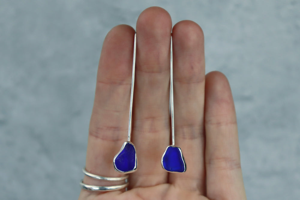 Welsh Sea Glass Drop Earrings