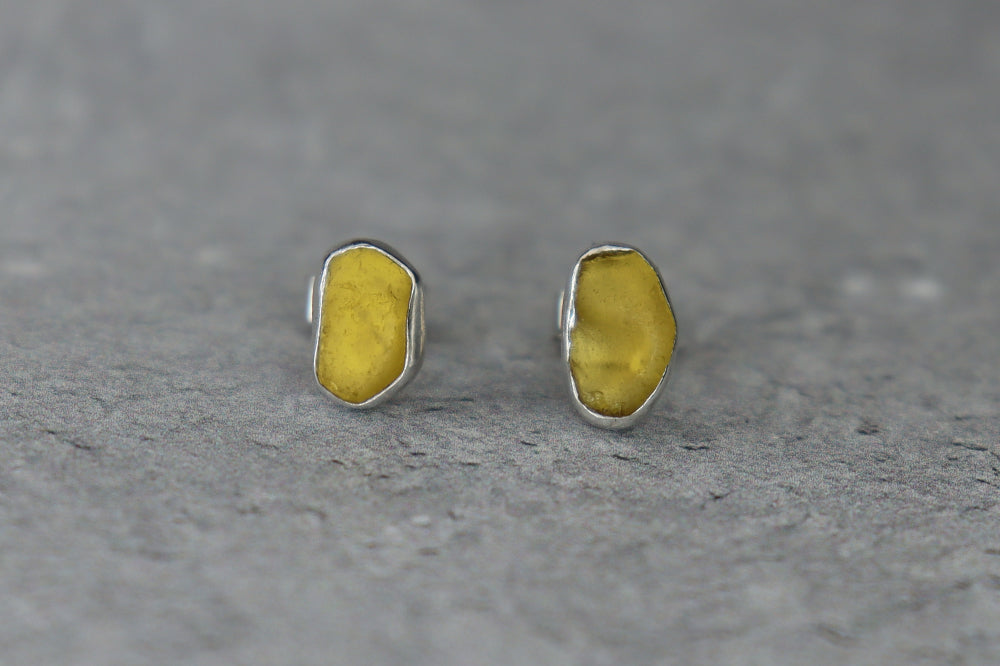 Welsh Sea Glass Stud Earrings