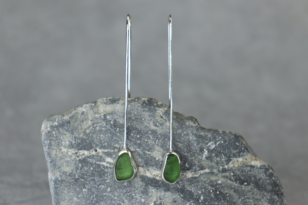 Welsh Sea Glass Drop Earrings