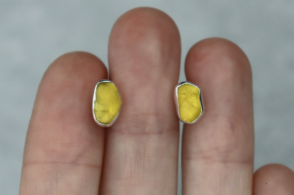 Welsh Sea Glass Stud Earrings