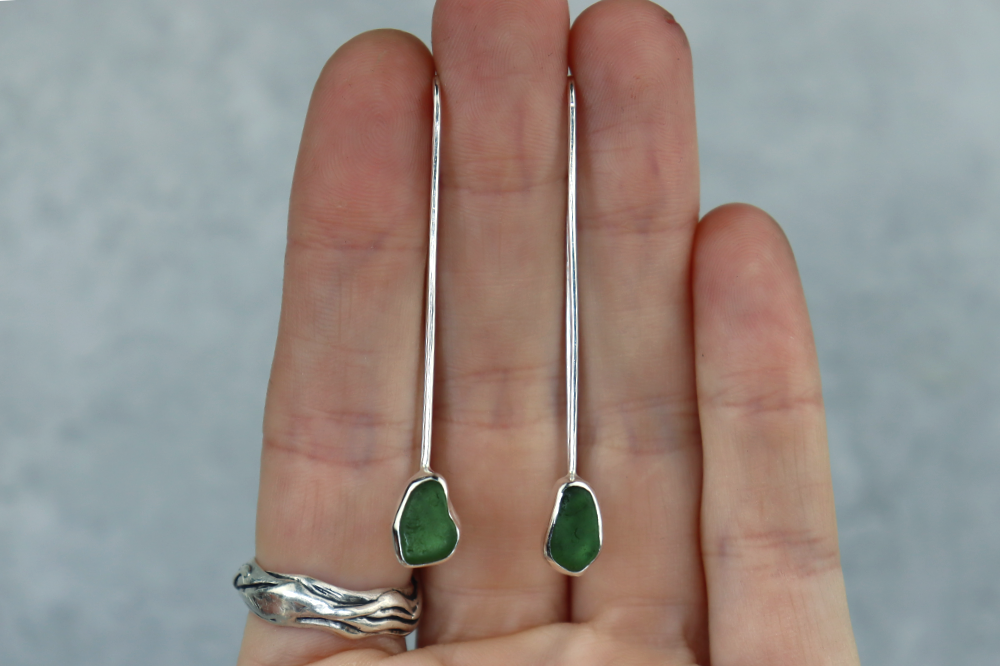Welsh Sea Glass Drop Earrings