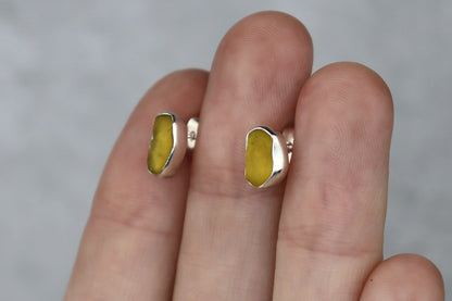 Welsh Sea Glass Stud Earrings