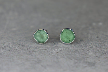 Welsh Sea Glass Stud Earrings
