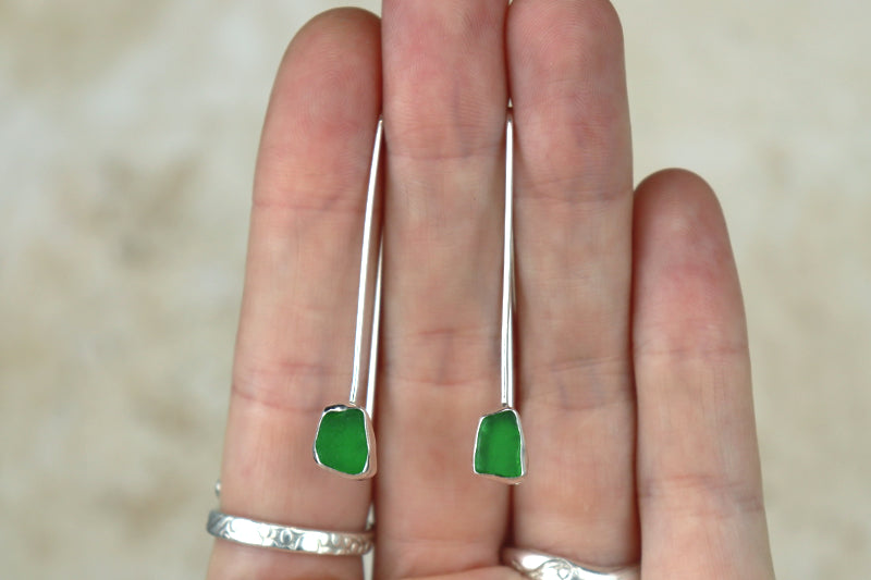 Welsh Sea Glass Drop Earrings