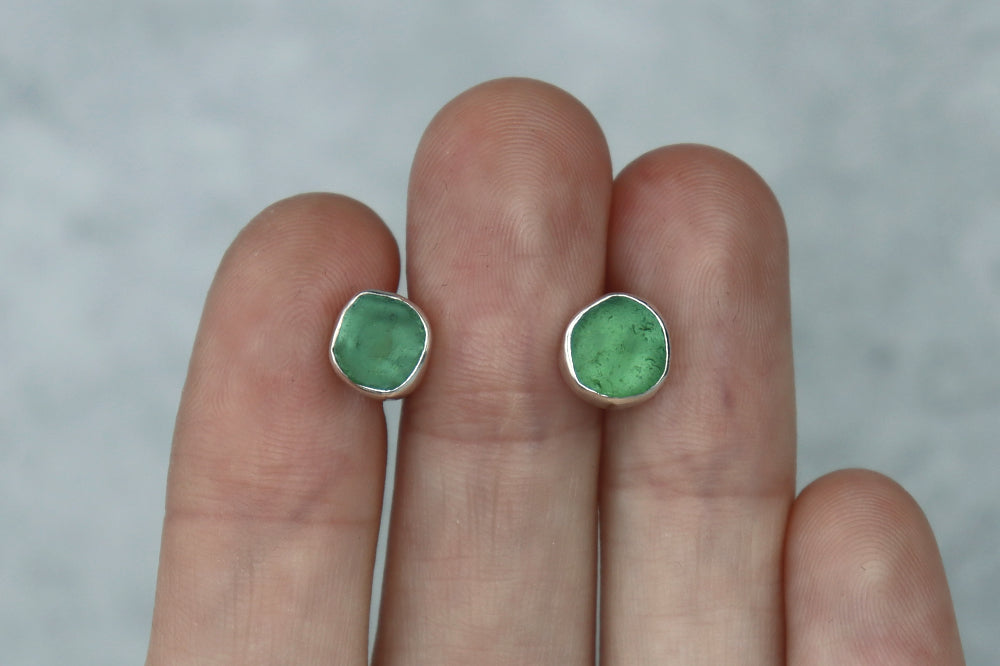Welsh Sea Glass Stud Earrings