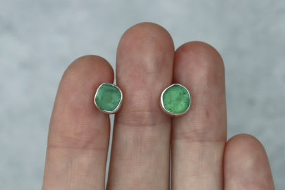 Welsh Sea Glass Stud Earrings